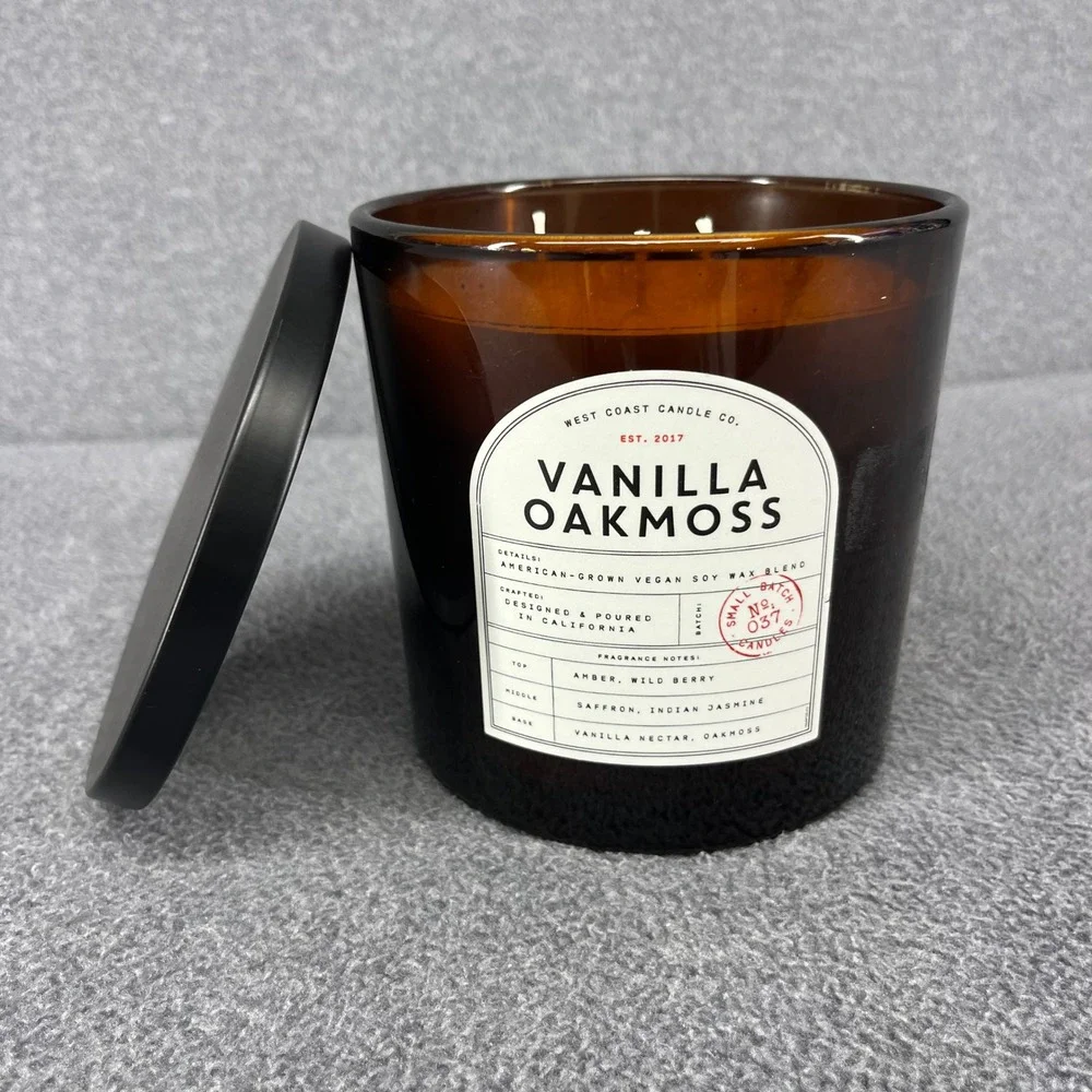 Leoben Co Vanilla Oakmoss Candle 037 Amber Saffron 3-Wick Soy Wax Blend 24 oz